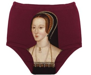 Tasteful rendition of Anne Boleyn and her necklace on underpants