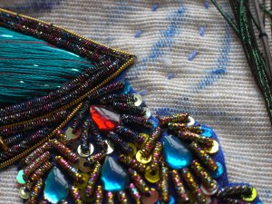 Peacock motif, detail